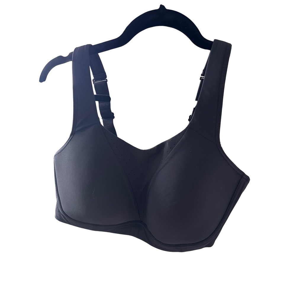Lululemon Run Times Bra Black High Support Sports Bra 42D Adjustable Straps